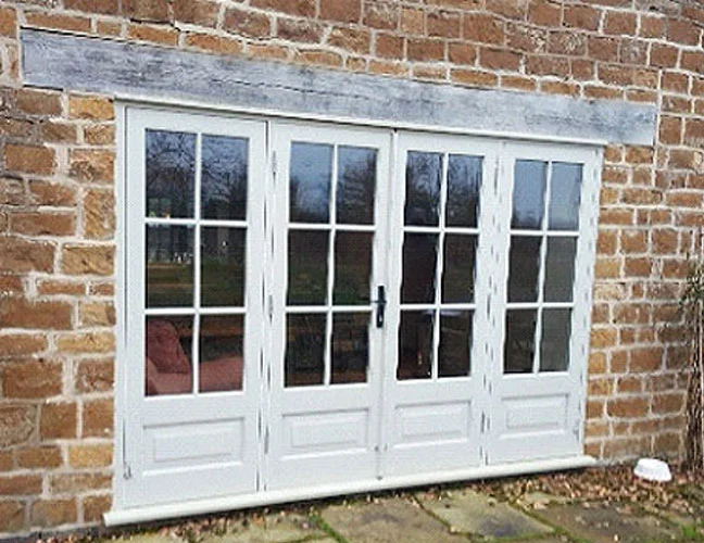 Bespoke Hardwood French Doors with fixed side panels